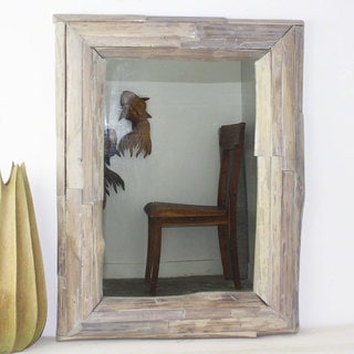 Agate Grey Oil Teak Branch 25x32 Framed Mirror (Thailand)
