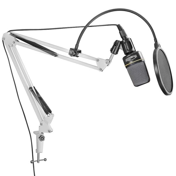 Dragonpad White Microphone Scissor Arm Stand