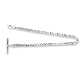 Charles Hubert Chrome-Finish Brass Bar End Pocket Watch Chain