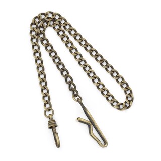 Charles Hubert Antique Gold Finish Brass 14.5In Pocket Watch Chain
