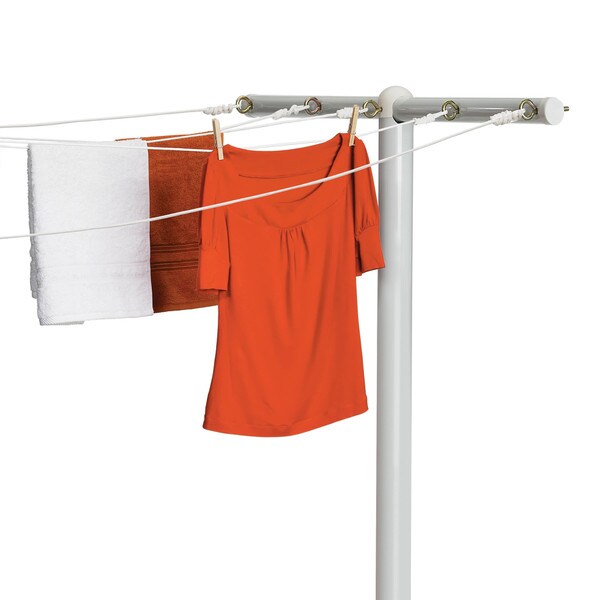 Honey-Can-Do DRY-05261 White 7-Line T-Post Outdoor Dryeroutdoor dryer
