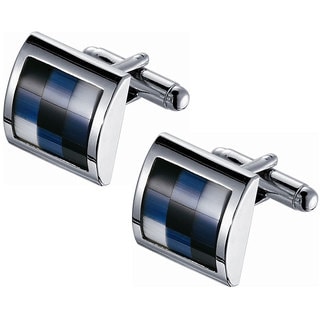 Stainless Steel Square Tri-color Catseye Cufflinks