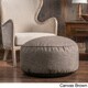 Christopher Knight Home Hendrix Round Fabric Pouf Ottoman