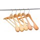 J.S. Hanger Natural Finish Gugertree Wooden Extra-Wide Shoulder Suit Hangers 5-Pack