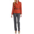 Tahari Arthur S. Levine Women's Collarless Snakeskin Belt Pant Suit