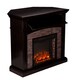 Upton Home Fowler Ebony Faux Stone Corner Electric Media Fireplace