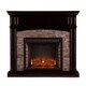 Upton Home Fowler Ebony Faux Stone Corner Electric Media Fireplace