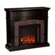 Upton Home Fowler Ebony Faux Stone Corner Electric Media Fireplace