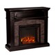 Upton Home Fowler Ebony Faux Stone Corner Electric Media Fireplace