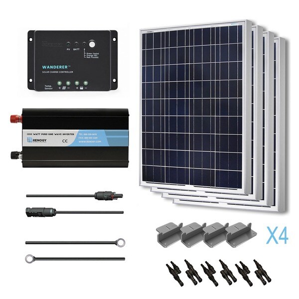 thumbnail interactive-video image 1 of Rv Solar Power Kit Renogy 400W Solar Panel Starter Kit - 12V Monocrystalline With 40A MPPT Charge Controller Off-grid Solar Power 1 of 12