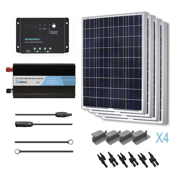Rv Solar Power Kit Renogy 400W Solar Panel Starter Kit - 12V Monocrystalline With 40A MPPT Charge Controller Off-grid Solar Power