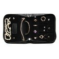 Royce Black Leather Zippered Travel Jewelry Case