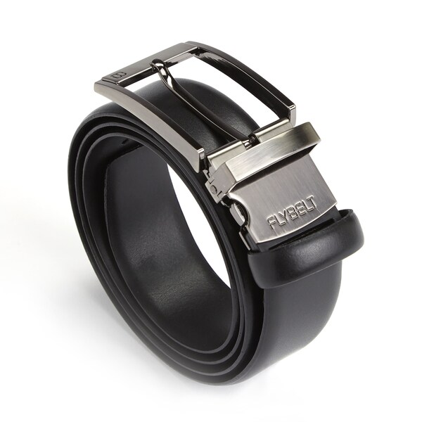 Royce Leather Airport Security Checkpoint Friendly Fly Belt in Italian Saffiano Genuine Leather with Detachable Chrome Buckle