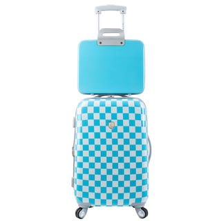 luggage piece case spinner paris expandable tablet hardside sets checkered club traveler carry suitcase travel hard suitcases bags wheels shell