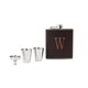 Personalized Brown Leather Wrapped Flask Set