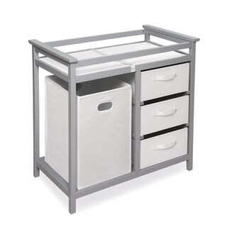 Badger Basket Modern Grey Changing Table with Baskets and Hamper