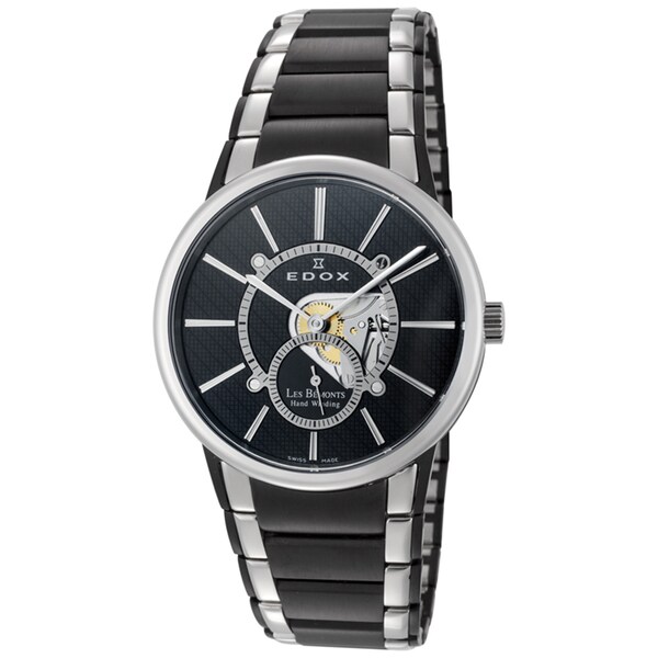 EDOX Men's ED-72011 357N NIN Black and Silvertone Watch