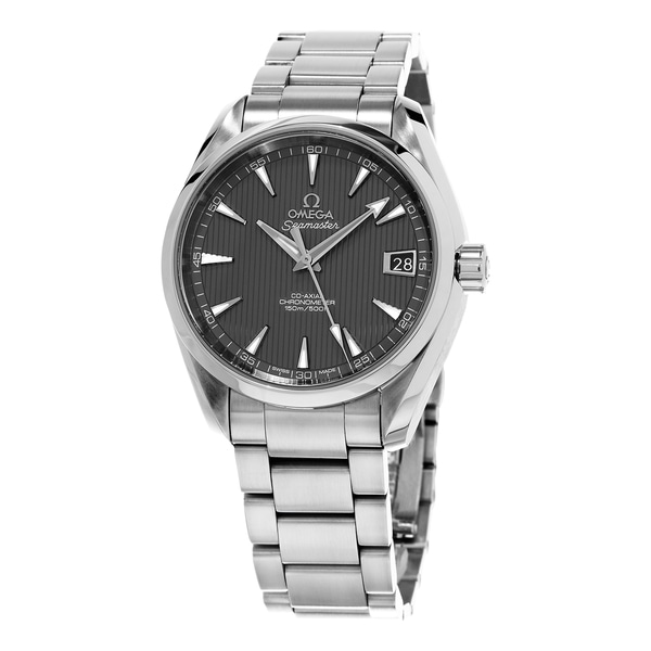 Omega Men's 231.10.39.21.06.001 'Co-Axial AquaTerra' Grey Dial Stainless Steel Swiss Automatic Watch