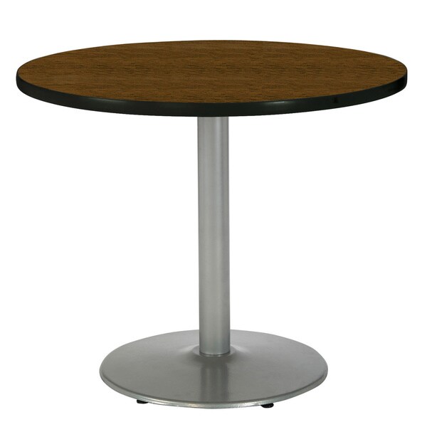 30-inch Round Pedestal Table with Round Silver Base - 17667479