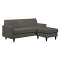 Portfolio Luca Basil Gray Linen SoFast Sectional Sofa with Reversible Chaise