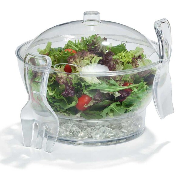 6.5 Quart Chilled Multi Functional Serving Bowl Set with Utensils