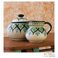 Handcrafted Ceramic 'Owl' Creamer Sugar and Bowl Set (Guatemala)