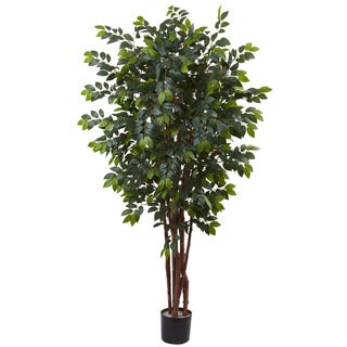 tree nearly silk natural sakaki foot ficus artificial trees ft lowes plants pot plant floor olive decorative fiddle homedepot pricing