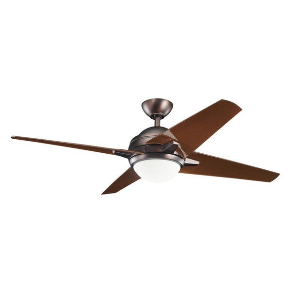 Kichler Lighting Rivetta Collection 52-inch 4-blade Oil Brushed Bronze Ceiling Fan