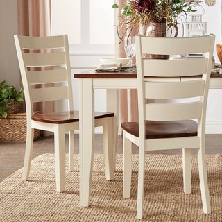 TRIBECCA HOME Eli Rustic Two-tone Ladder Back Side Chairs ( Set of 2)