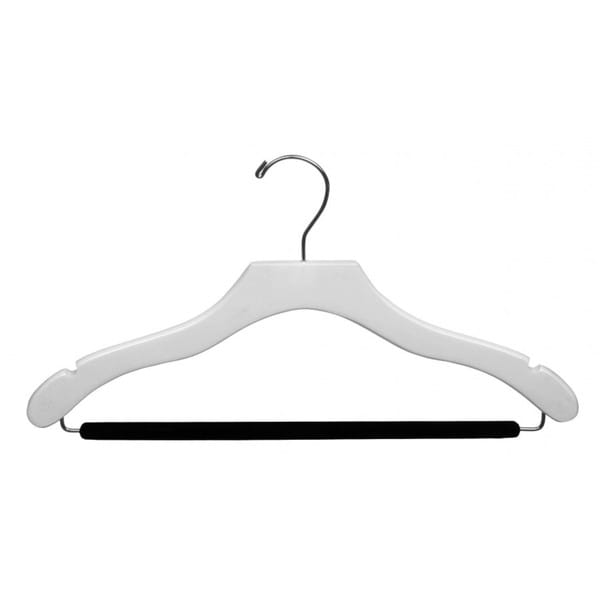 The Great American Hanger Company White Wavy Suit Hanger with Non-slip Bar (Box of 25)