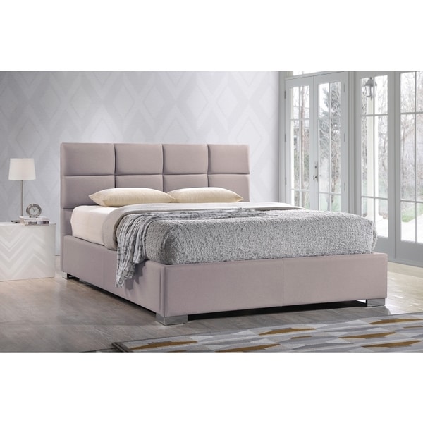 Sophie Modern and Contemporary Beige Fabric Upholstered Platform Bed