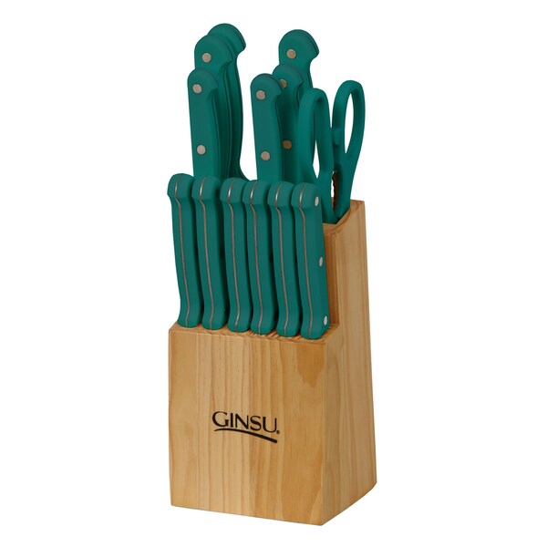 Ginsu Essential Oceania Teal 14-piece Cutlery Set