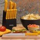 Ginsu Essential Series in Black Block Sunset Yellow 14-piece Cutlery Set
