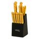 Ginsu Essential Series in Black Block Sunset Yellow 14-piece Cutlery Set