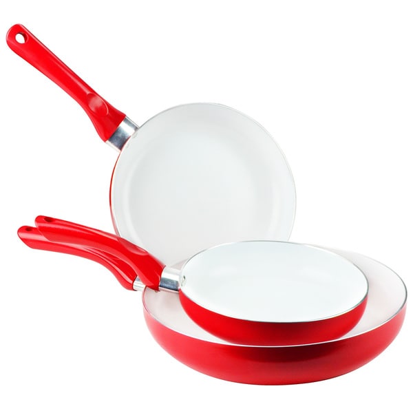 NonStick Ceramic Coated 3piece Fry Pan Set 17683848