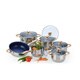 Stainless Steel Belly-Shaped 12-piece Cookware Set with Triple-layered Capsulated Bottom