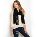Shop the Trends Women's Chunky Knit Infinity Scarf With Thick Fringe Trim