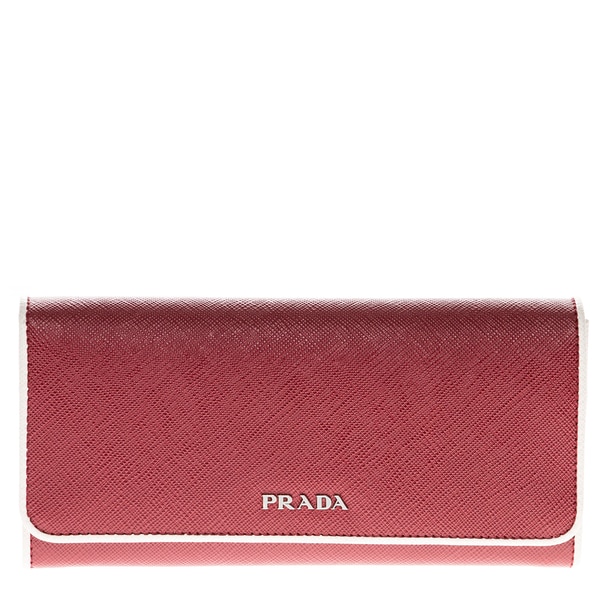 Prada Saffiano Flap Wallet with Contrast Piping - 17685095 ...  