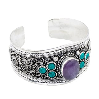 Silver Plated Bracelet with Turquoise (Nepal)