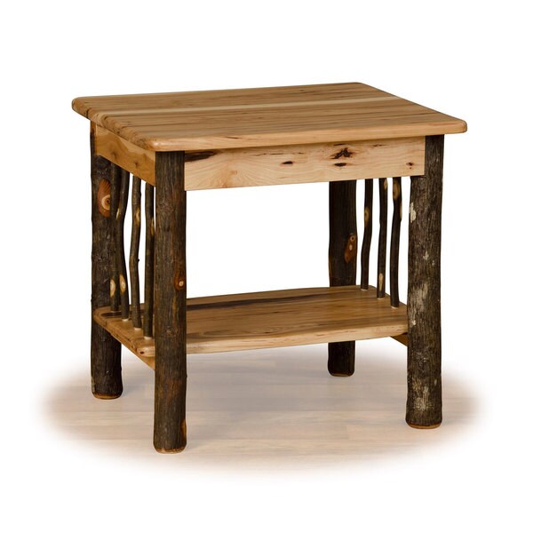 Rustic Hickory & Oak End Table Amish Made USA 17688803 Overstock