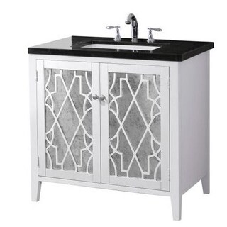 Crawford & Burke Evelyn Vanity Base with Stone Top and Sink