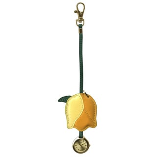 Dakota Moxie Leather Yellow Tulip Hanging Purse Charm Clock