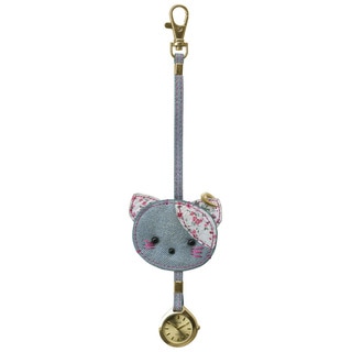 Dakota Moxie Flower Fabric Cat Hanging Purse Charm Clock