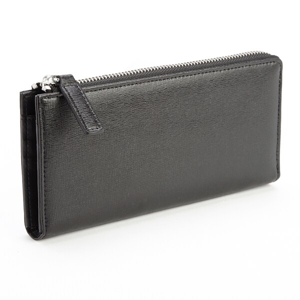 Royce Leather RFID Blocking Fan Wallet in Saffiano Leather