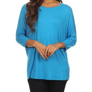 Women's Plus Size Basic Solid Color Dolman Tee