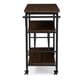 Baxton Studio Bradford Rustic Industrial Kitchen Bar Wine Serving Cart with Textured Antique Black Metal and Distressed Wood