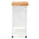 Baxton Studio Fermont Contemporary Thick Wood Top Rolling Kitchen Cart with Towel Rack and Built-in Wine Rack