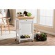 Baxton Studio Fermont Contemporary Thick Wood Top Rolling Kitchen Cart with Towel Rack and Built-in Wine Rack
