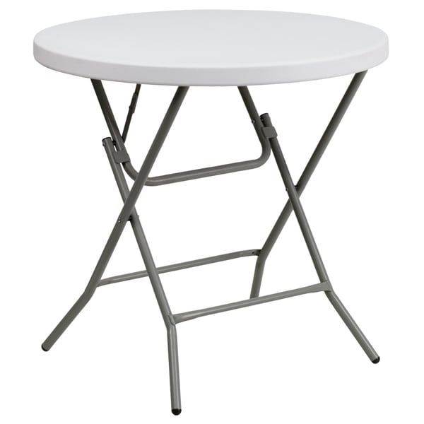 32 inch Round Granite White Plastic Folding Table   17699016