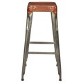 Porter Florian Industrial Metal and Leather 30-inch Barstool (India)